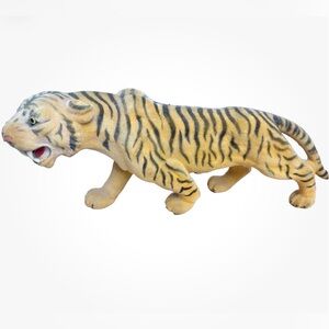 KM International Vintage Flocked Tiger Figurine